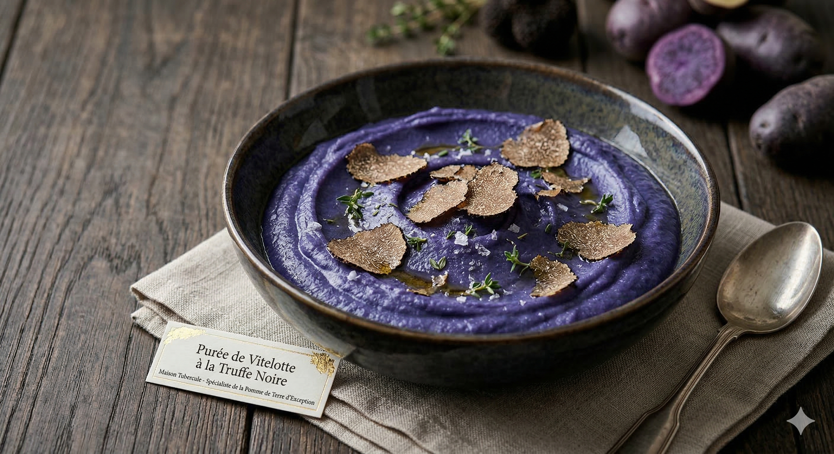 Purée de Vitelotte à la Truffe Noire